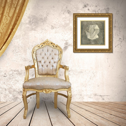 Geomolecule Blueprint II Gold Ornate Wood Framed Art Print with Double Matting by Goldberger, Jennifer