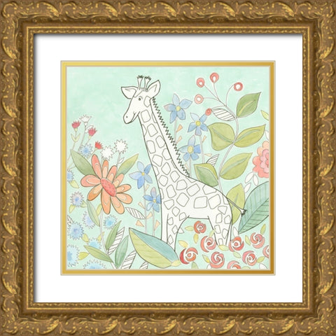 Nicks Animal Garden III Gold Ornate Wood Framed Art Print with Double Matting by Meagher, Megan