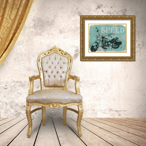Motorcycle Ride II Gold Ornate Wood Framed Art Print with Double Matting by Goldberger, Jennifer