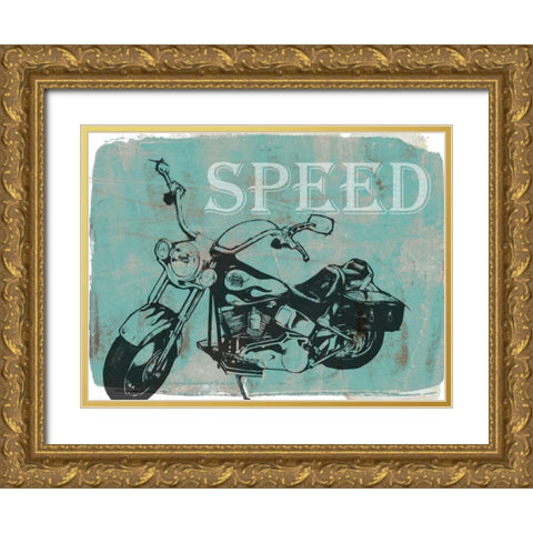 Motorcycle Ride II Gold Ornate Wood Framed Art Print with Double Matting by Goldberger, Jennifer