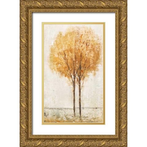 Falling Leaves I Gold Ornate Wood Framed Art Print with Double Matting by OToole, Tim