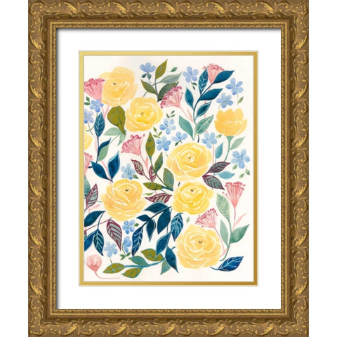 Unbound Blossoms II Gold Ornate Wood Framed Art Print with Double Matting by Popp, Grace