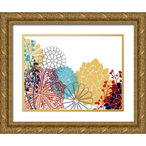 Bohemian Rosette I Gold Ornate Wood Framed Art Print with Double Matting by Popp, Grace