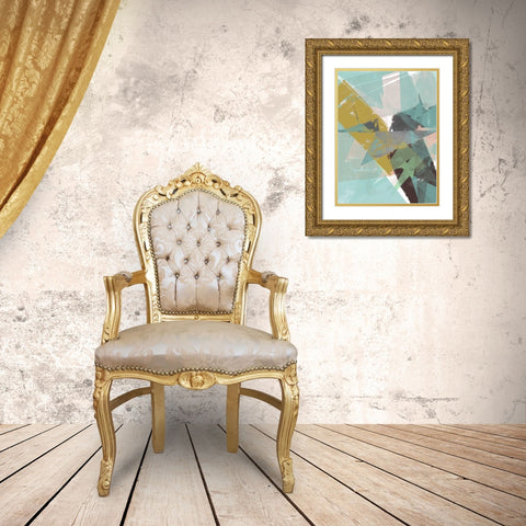 Color Patches II Gold Ornate Wood Framed Art Print with Double Matting by Goldberger, Jennifer