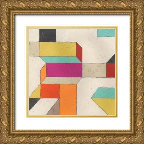 Tessellate I Gold Ornate Wood Framed Art Print with Double Matting by Vess, June Erica