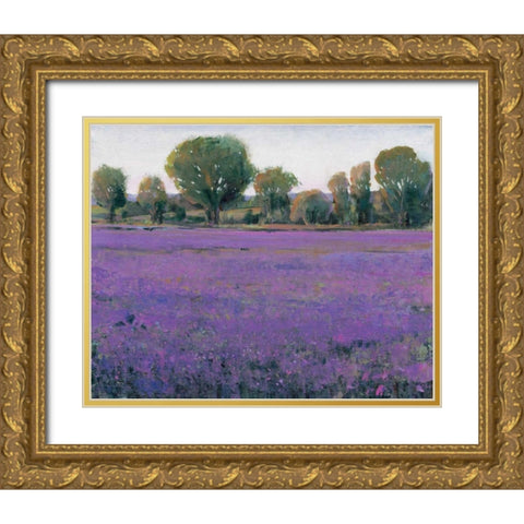 Lavender Field I Gold Ornate Wood Framed Art Print with Double Matting by OToole, Tim