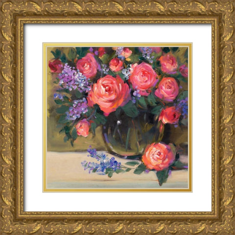 Floral Still Life I Gold Ornate Wood Framed Art Print with Double Matting by OToole, Tim
