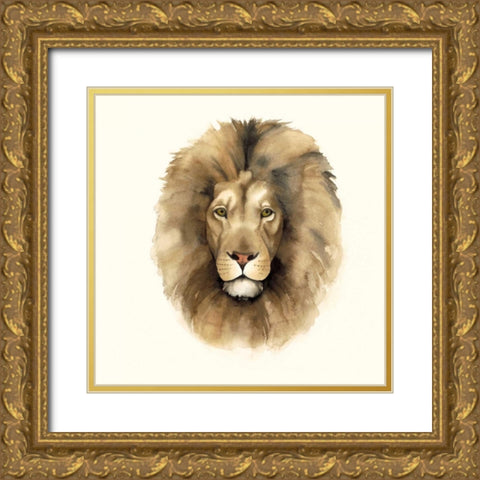 Safari Cat II Gold Ornate Wood Framed Art Print with Double Matting by Popp, Grace