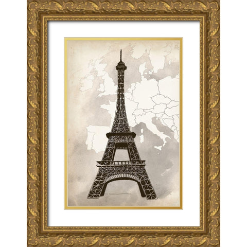Travel Collection D Gold Ornate Wood Framed Art Print with Double Matting by Popp, Grace