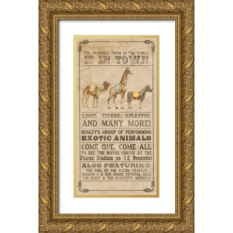 Vintage Circus Collection B Gold Ornate Wood Framed Art Print with Double Matting by Popp, Grace