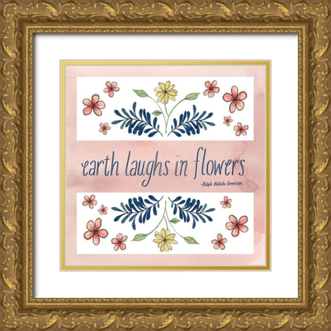 Summertime Typography collection E Gold Ornate Wood Framed Art Print with Double Matting by Popp, Grace