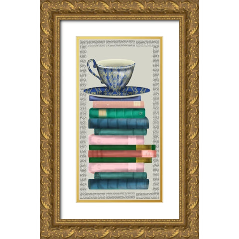 A Spot of Tea Collection B Gold Ornate Wood Framed Art Print with Double Matting by Fab Funky