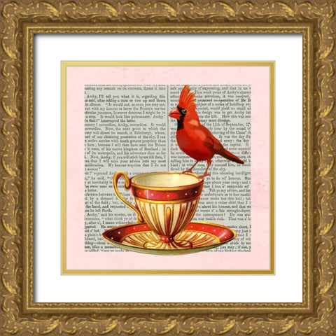 A Spot of Tea Collection F Gold Ornate Wood Framed Art Print with Double Matting by Fab Funky