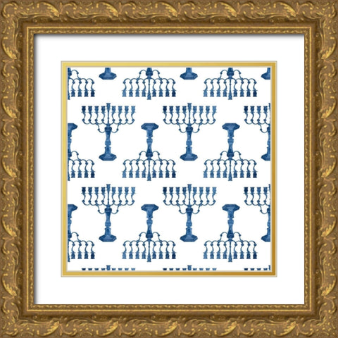 Sophisticated Hanukkah Collection F Gold Ornate Wood Framed Art Print with Double Matting by Borges, Victoria
