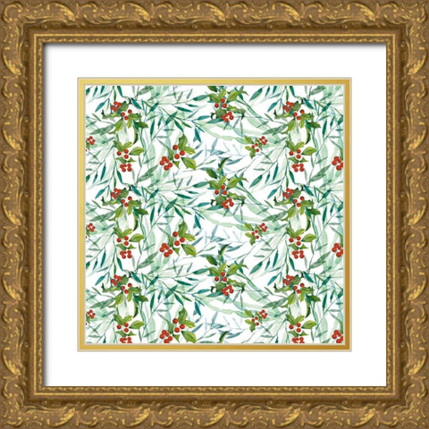 Tis the Seasun Collection H Gold Ornate Wood Framed Art Print with Double Matting by Parker, Jennifer Paxton