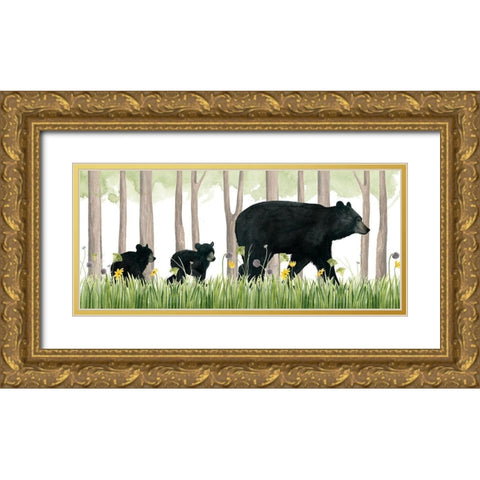Woodland Babes Collection D Gold Ornate Wood Framed Art Print with Double Matting by Popp, Grace