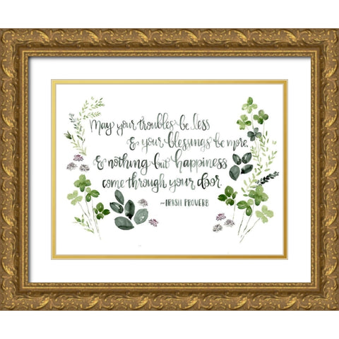 Clover Sayings Collection A Gold Ornate Wood Framed Art Print with Double Matting by Parker, Jennifer Paxton