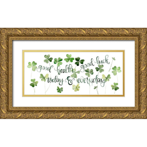 Clover Sayings Collection D Gold Ornate Wood Framed Art Print with Double Matting by Parker, Jennifer Paxton