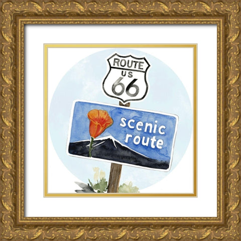 Summer Vacation Collection C Gold Ornate Wood Framed Art Print with Double Matting by Parker, Jennifer Paxton