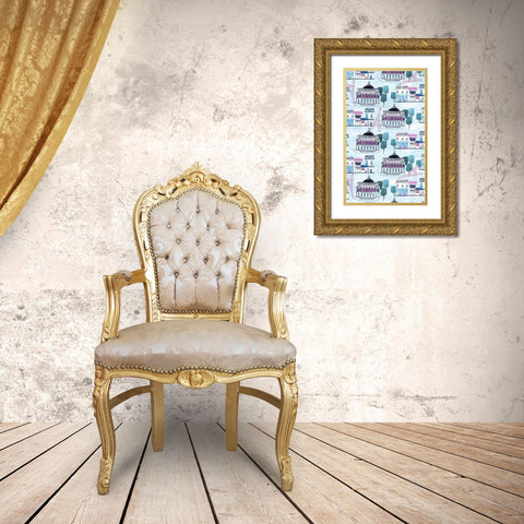 Bonjour Paris Collection E Gold Ornate Wood Framed Art Print with Double Matting by Wang, Melissa