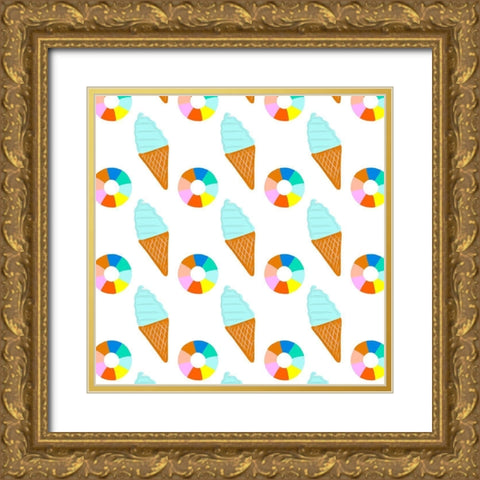 Soak up the Sun Collection H Gold Ornate Wood Framed Art Print with Double Matting by Blanckslate