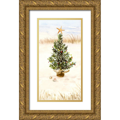 Christmas Coast Collection B Gold Ornate Wood Framed Art Print with Double Matting by Borges, Victoria