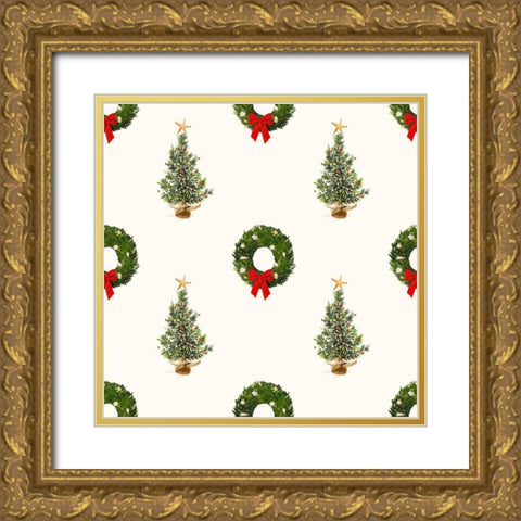 Christmas Coast Collection G Gold Ornate Wood Framed Art Print with Double Matting by Borges, Victoria