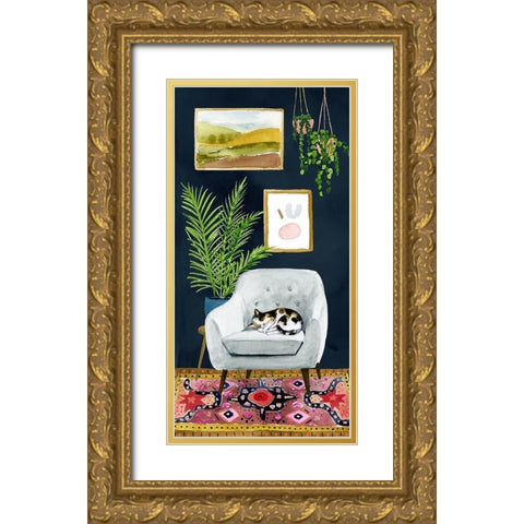 Homebody Collection B Gold Ornate Wood Framed Art Print with Double Matting by Borges, Victoria