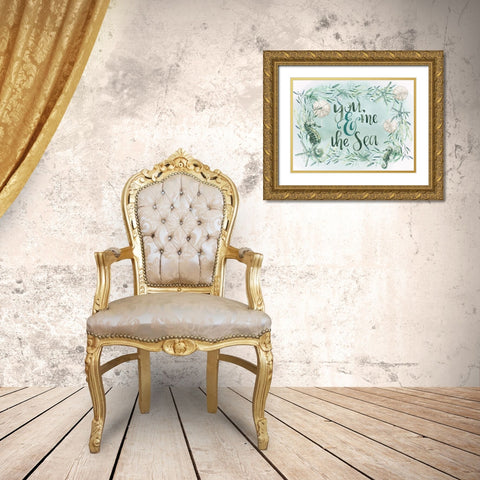 Coastal Vibes Collection A Gold Ornate Wood Framed Art Print with Double Matting by Parker, Jennifer Paxton