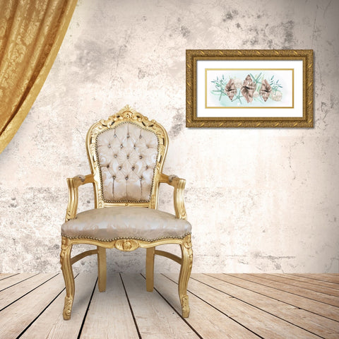 Coastal Vibes Collection D Gold Ornate Wood Framed Art Print with Double Matting by Parker, Jennifer Paxton