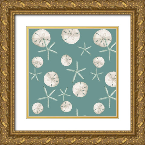 Coastal Vibes Collection G Gold Ornate Wood Framed Art Print with Double Matting by Parker, Jennifer Paxton