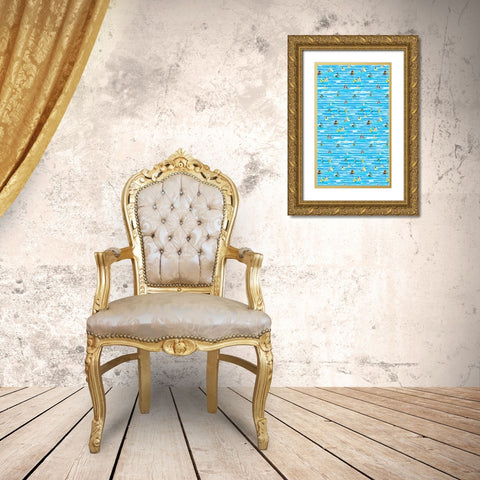 Capri Collection E Gold Ornate Wood Framed Art Print with Double Matting by Blanckslate