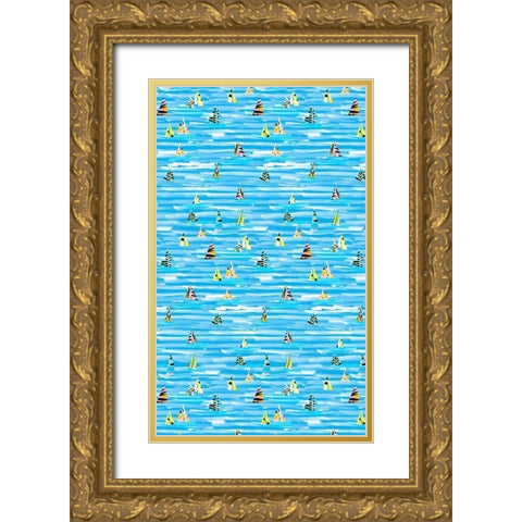 Capri Collection E Gold Ornate Wood Framed Art Print with Double Matting by Blanckslate