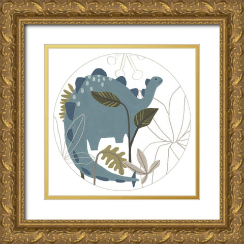 Mighty Dinos Collection C Gold Ornate Wood Framed Art Print with Double Matting by Vess, June Erica