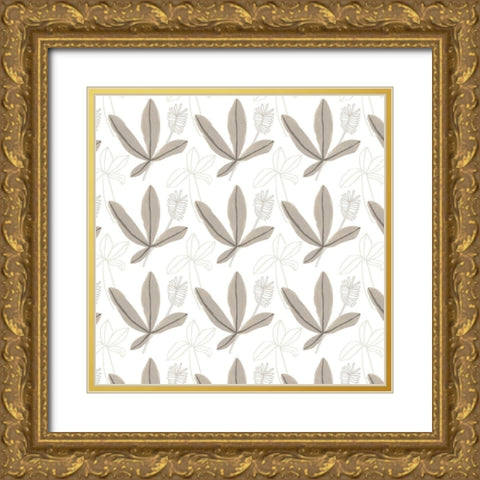 Mighty Dinos Collection G Gold Ornate Wood Framed Art Print with Double Matting by Vess, June Erica