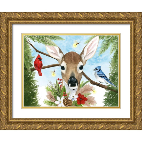 Forest Christmas Collection A Gold Ornate Wood Framed Art Print with Double Matting by Popp, Grace