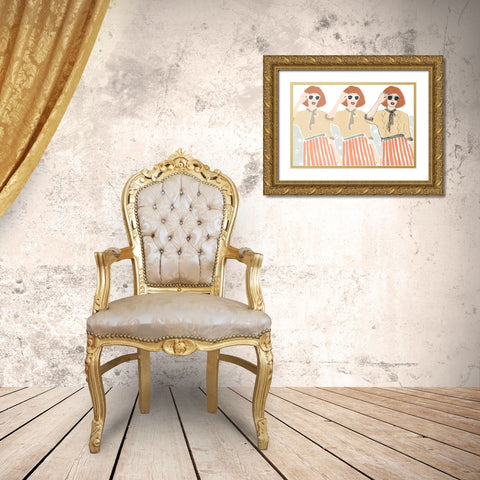 Fashion Vignette Collection A Gold Ornate Wood Framed Art Print with Double Matting by Vess, June Erica