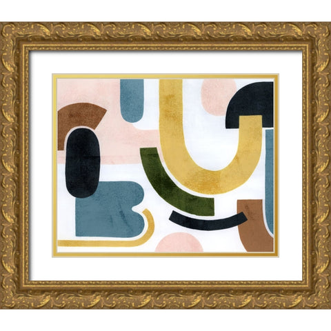 Shifting Shapes Collection A Gold Ornate Wood Framed Art Print with Double Matting by Popp, Grace