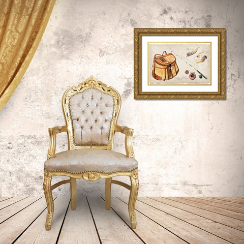 Tackle Box Collection A Gold Ornate Wood Framed Art Print with Double Matting by Parker, Jennifer Paxton