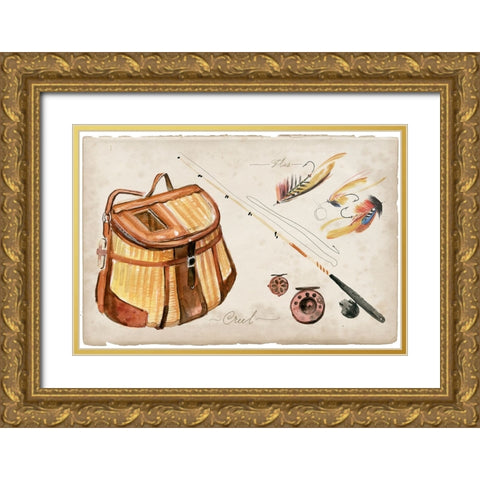 Tackle Box Collection A Gold Ornate Wood Framed Art Print with Double Matting by Parker, Jennifer Paxton
