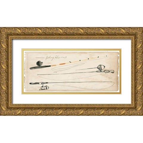 Tackle Box Collection D Gold Ornate Wood Framed Art Print with Double Matting by Parker, Jennifer Paxton