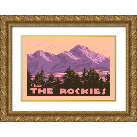 American Wayfarer Collection A Gold Ornate Wood Framed Art Print with Double Matting by Green, Jacob