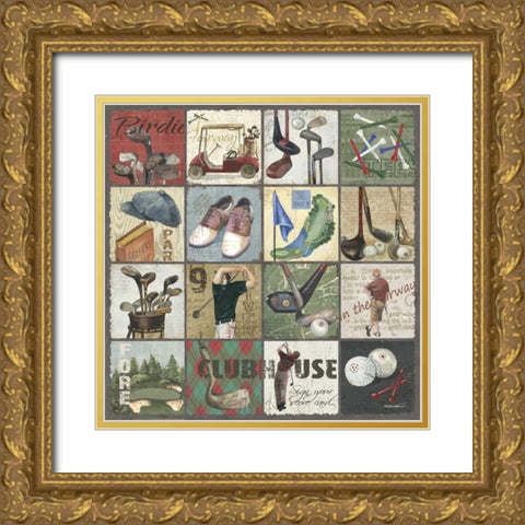 Golf Sampler II Gold Ornate Wood Framed Art Print with Double Matting by Phillips, Anita