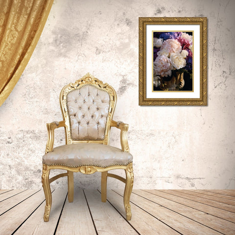 Rhapsody in Bloom - Vertical Gold Ornate Wood Framed Art Print with Double Matting by Bogle, Collin