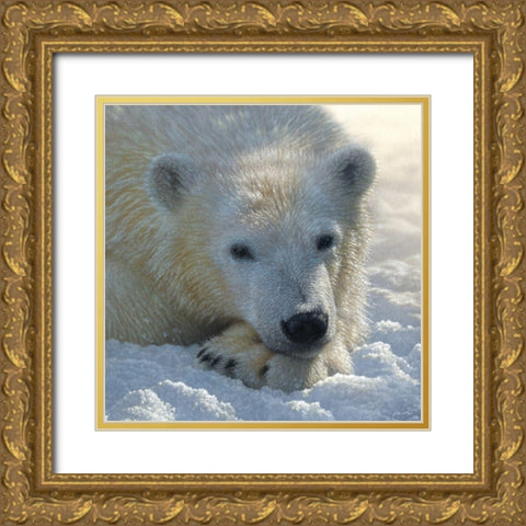 Polar Bear Club Gold Ornate Wood Framed Art Print with Double Matting by Bogle, Collin
