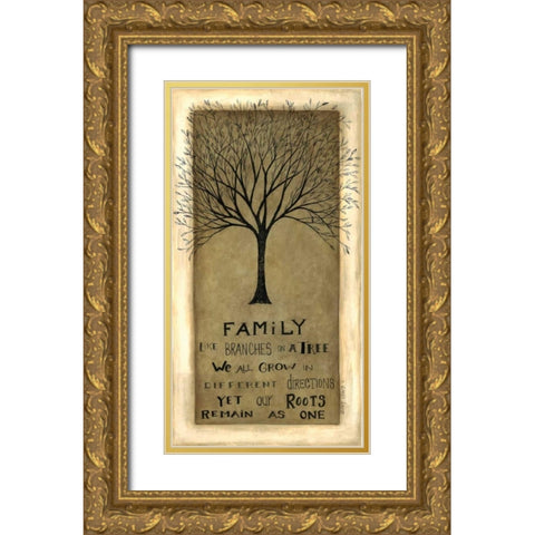 Family Tree Gold Ornate Wood Framed Art Print with Double Matting by Shamp, Cindy
