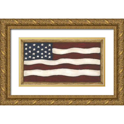 Flag Gold Ornate Wood Framed Art Print with Double Matting by Shamp, Cindy