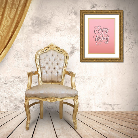 Enjoy Gold Ornate Wood Framed Art Print with Double Matting by Batista, Dee