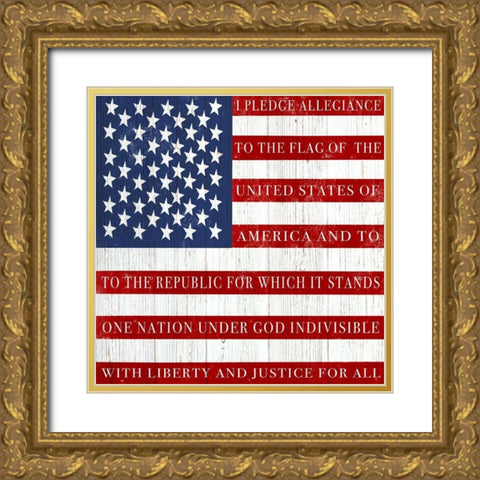 Pledge Allegiance Gold Ornate Wood Framed Art Print with Double Matting by Tyndall, Elizabeth