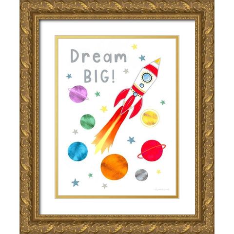 Dream Big Gold Ornate Wood Framed Art Print with Double Matting by Tyndall, Elizabeth